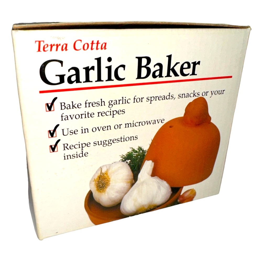 Terra Cotta Garlic Baker Use Oven or Microwave Roast Snacks and More